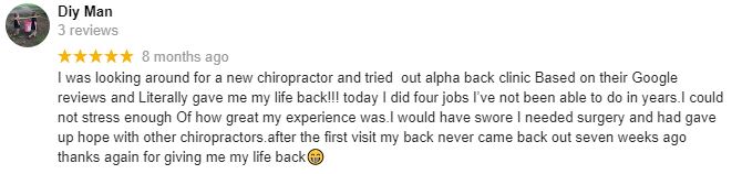 Chiropractic Carrollton GA Alpha Chiropractic and Injury Patient Testimonial